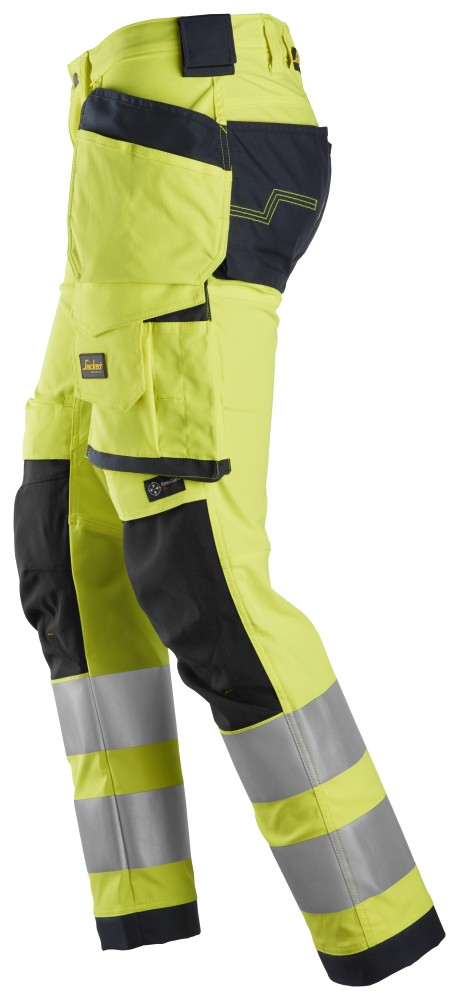 High-Vis, Warnschutz-Stretchhose (High-Vis Kl. 2) mit Holstertaschen