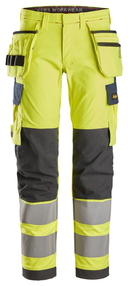 ProtecWork, Stretch-Arbeitshose, Holstertaschen, Warnschutzklasse 2