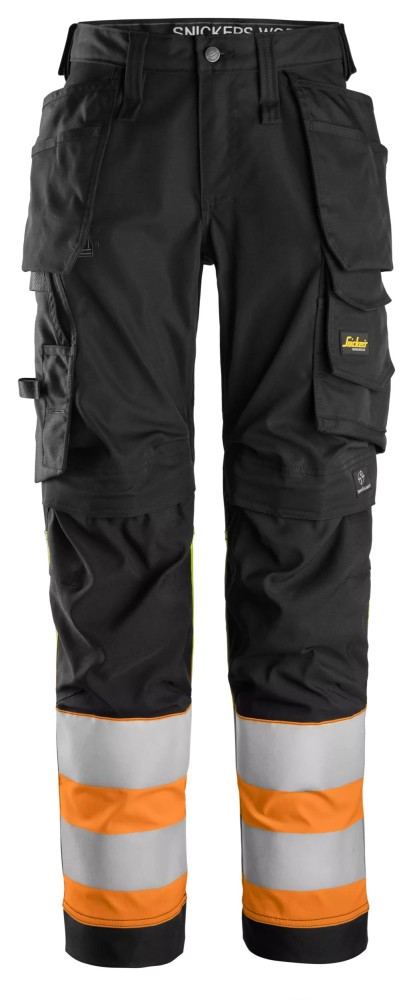 High-Vis, Damenstretchhose mit Holstertaschen, Warnschutzklasse 1