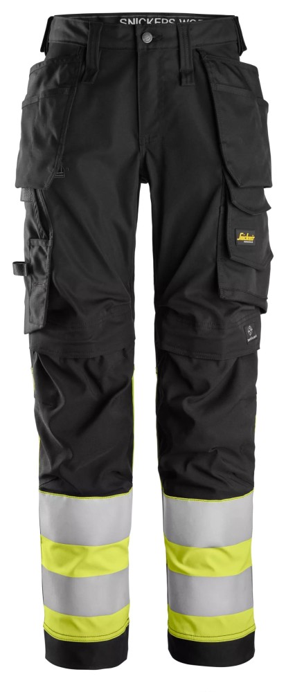 High-Vis, Damenstretchhose mit Holstertaschen, Warnschutzklasse 1