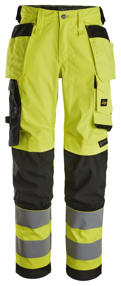 High-Vis, Damenstretchhose mit Holstertaschen, Warnschutzklasse 2