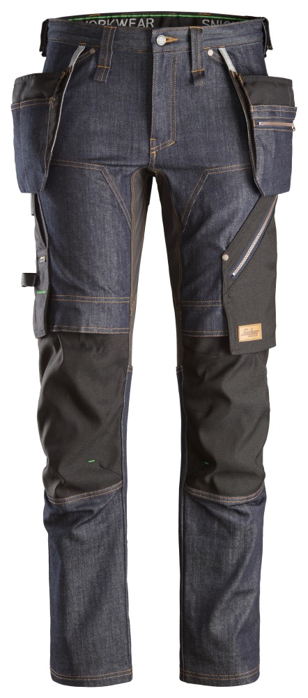 FlexiWork, Jeans-Arbeitshose+ mit Holstertaschen