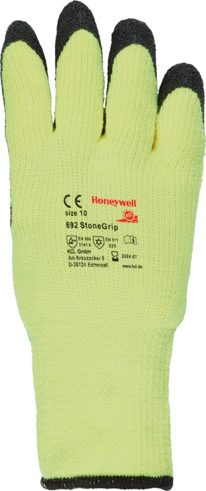 KCL Stonegrip Kälte-Schutzhandschuhe mit Latexbeschichtung, leuchtgelb