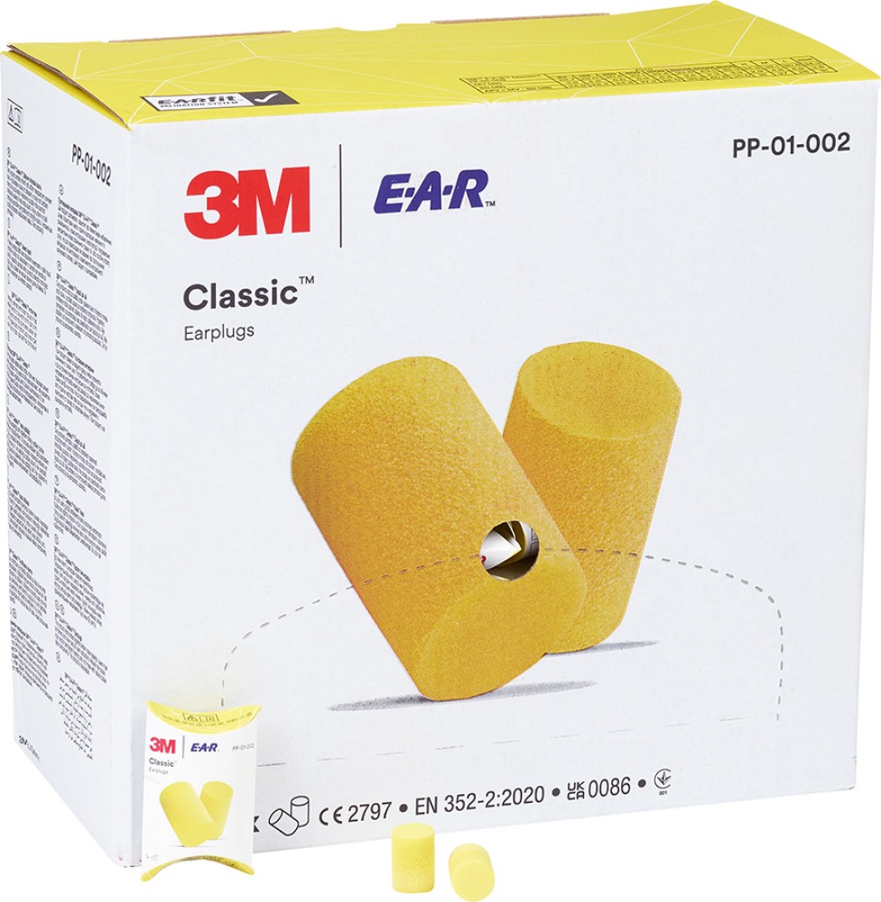 3M EAR CLASSIC II Gehoerschutzstöpsel aus gelbem Schaumstoff