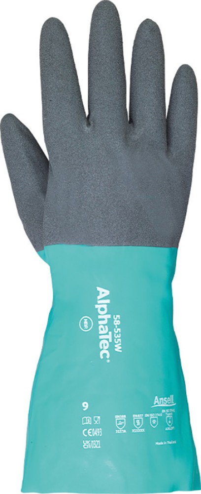 Ansell Alphatec Schutz-Handschuhe, Nitril, grün-schwarz, nahtlos