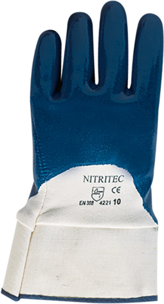Nitril Schutzhandschuhe RESISTA mit Baumwoll-Trikot, dunkelblau