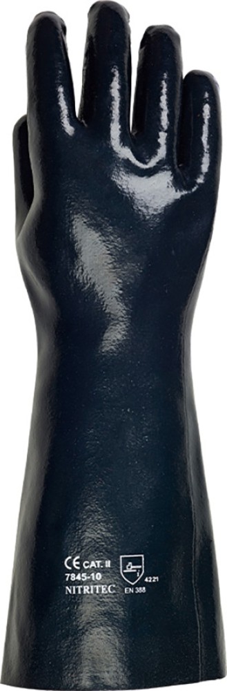 Resista Nitrithandschuhe aus moltoniertem Baumwolltrikot, 40 cm, dunkelblau