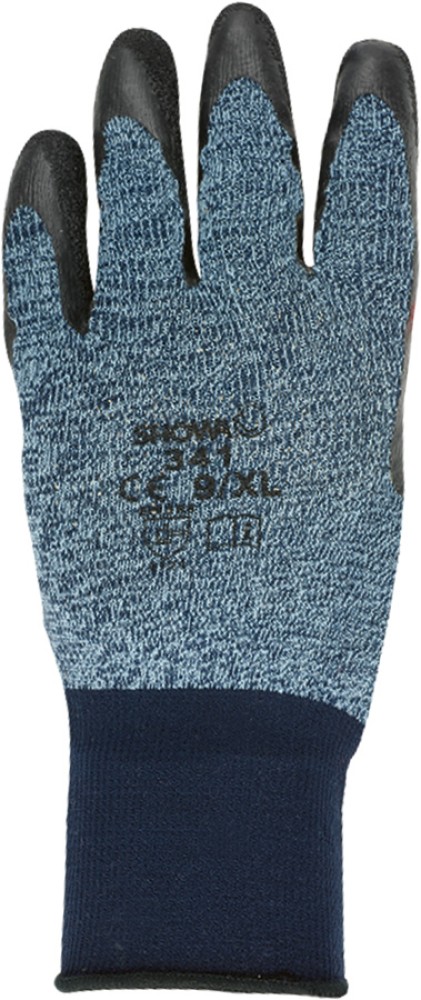 SHOWA Schutzhandschuhe 341, grau-blau, Latexbeschichtet, elastisch