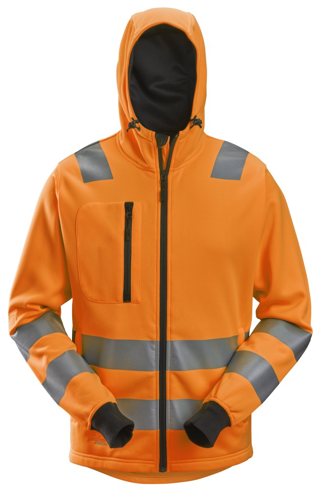 High-Vis, Kapuzenjacke mit durchgehendem Reißverschluss, Warnschutzklasse 2/3