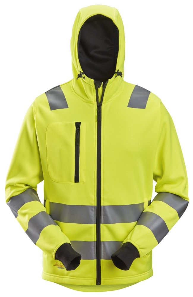 High-Vis, Kapuzenjacke mit durchgehendem Reißverschluss, Warnschutzklasse 2/3