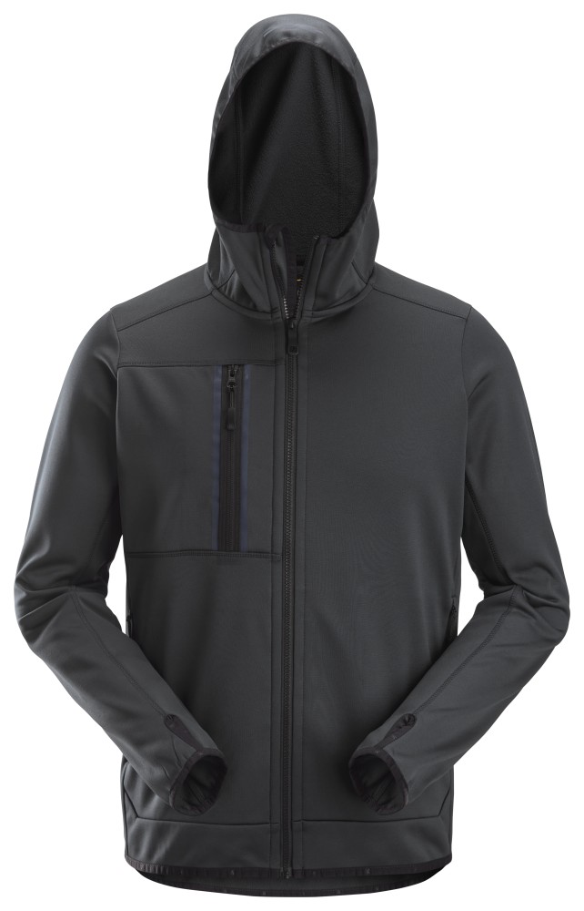 AllroundWork, Fleece-Kapuzenjacke mit durchgehendem Reißverschluss