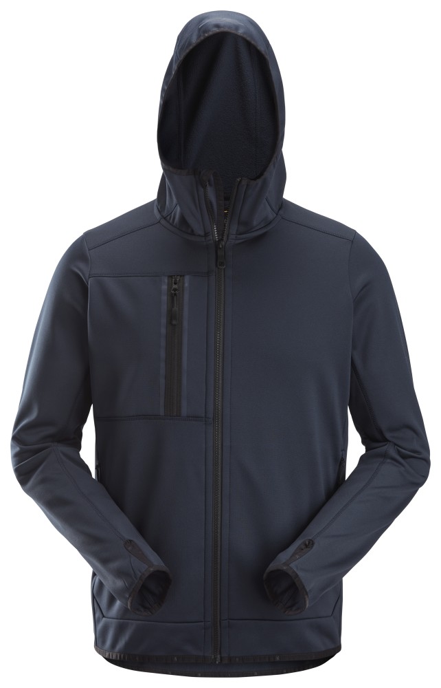 AllroundWork, Fleece-Kapuzenjacke mit durchgehendem Reißverschluss
