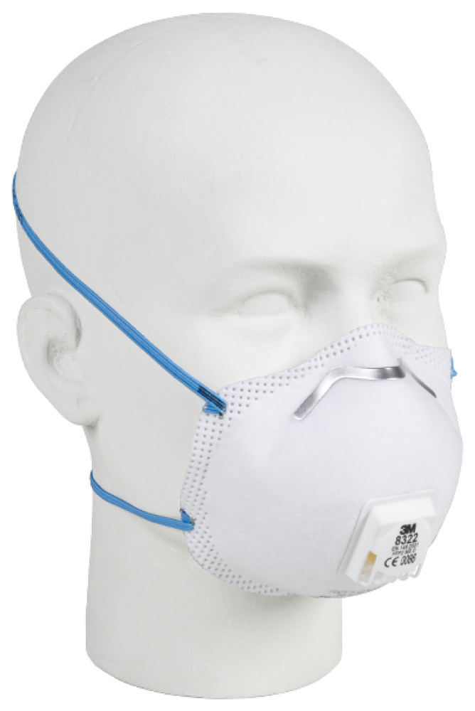 3M FFP2 Einwegmaske mit Ventil, Nasenbügel, 10er Box
