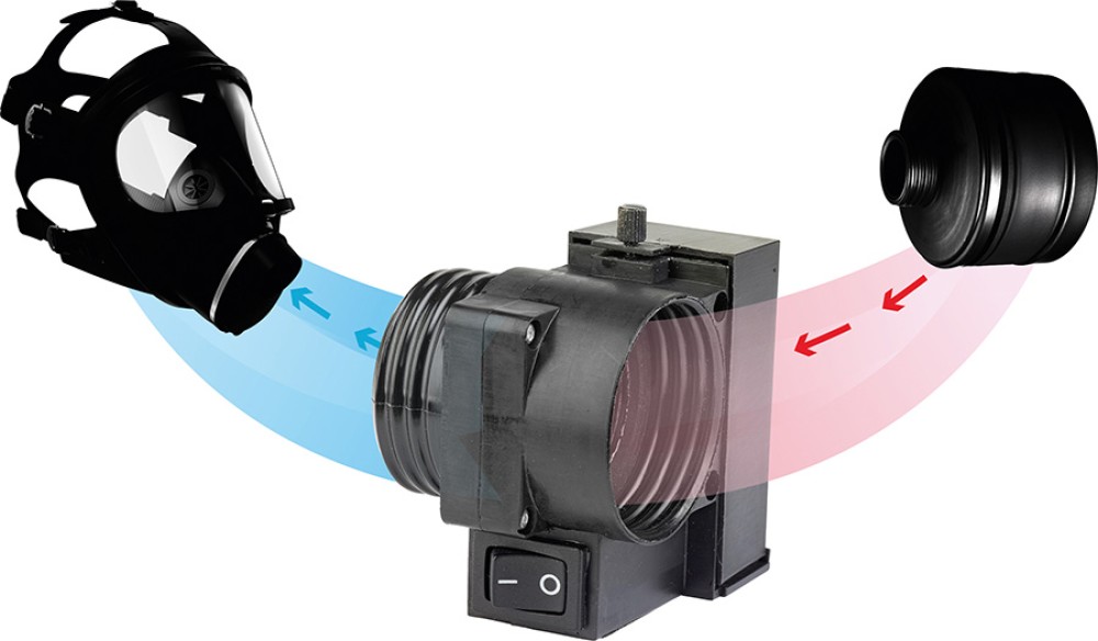 Kraftsparende Airmatic Atemhilfe mit 40mm Filteranschluss