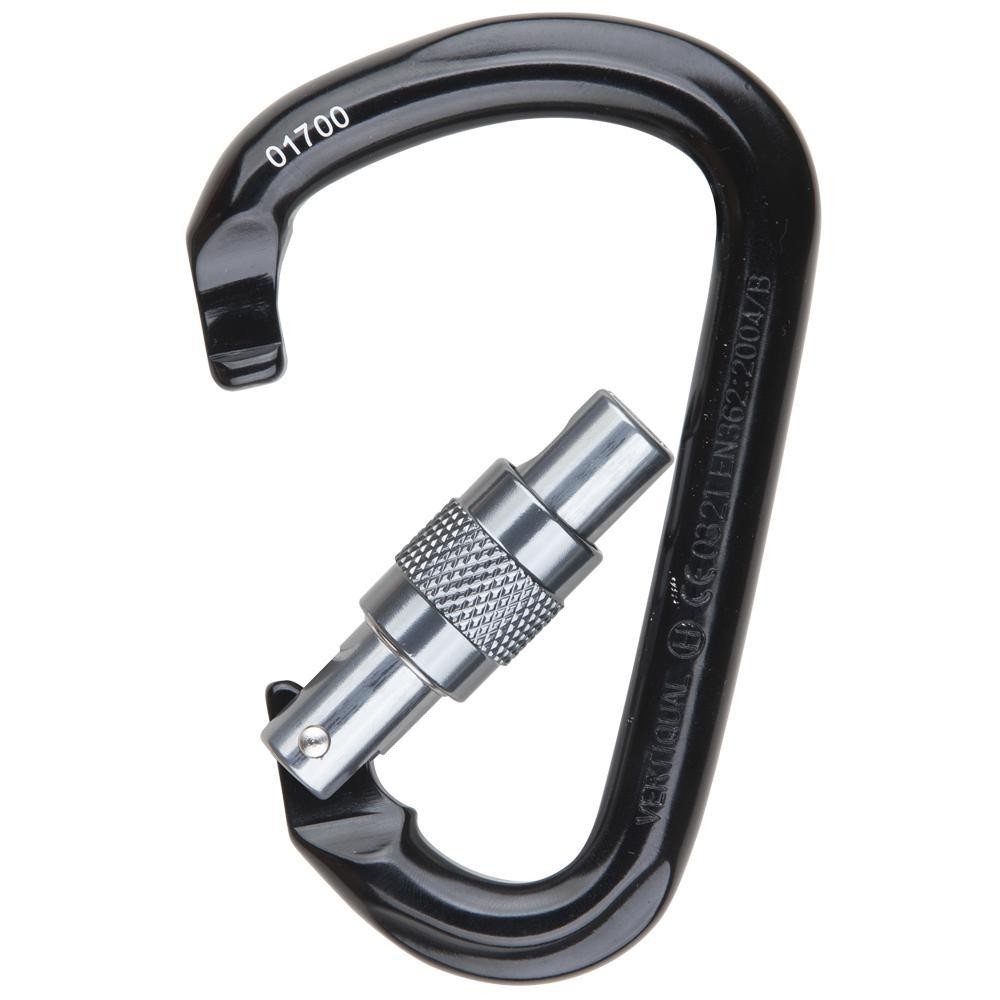 VERTIQUAL Aluminium Karabiner mit farbigem KS-Schraubverschluss, 30 kN