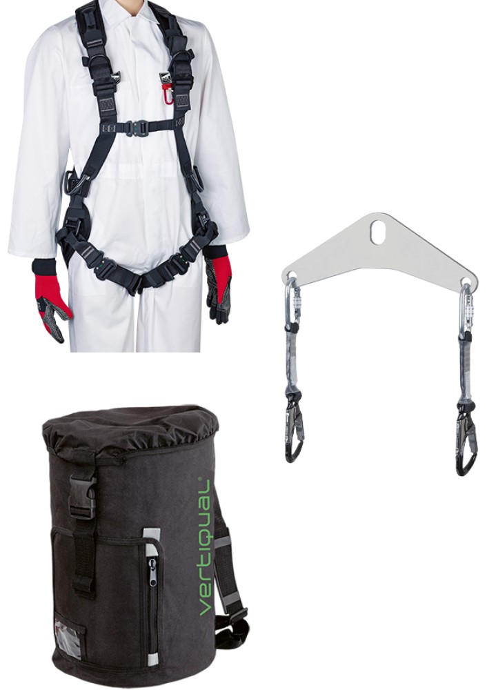 Fallsschutzset VERTIQUAL Confined Space mit Auffanggurt und TRIGON Verbindung