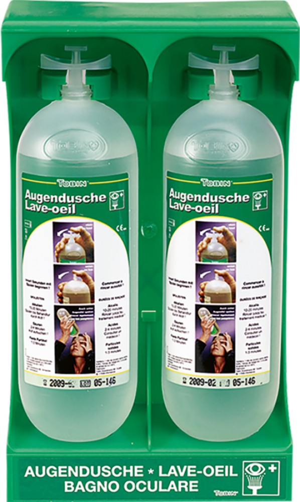 Augenspuelstation TOBIN mit 2 x 1 l steriler Kochsalzloesung