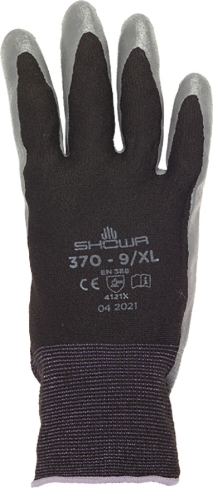SHOWA schwarze Schutzhandschuhe mit grauer Beschichtung, elastisch