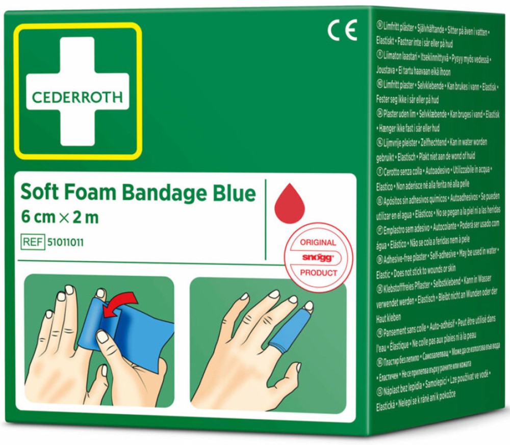 Cederroth Soft Foam Spezialverband blau 6cm x 2m einzelne Packung