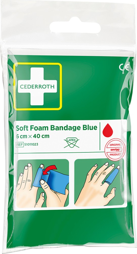 CEDERROTH Soft Foam Spezialverband blau, 6x40 cm, Pocketgrösse