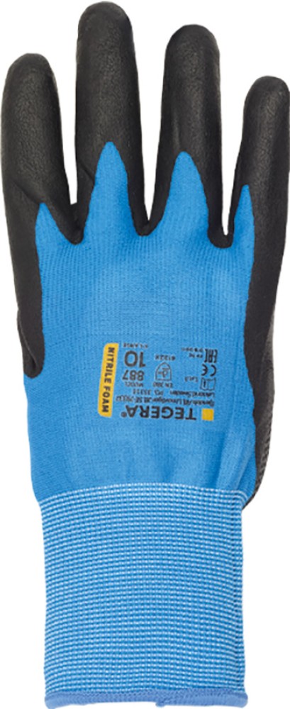 TEGERA 887 Schutzhandschuhe mit blauem Nylon, griffsicherem Nitril