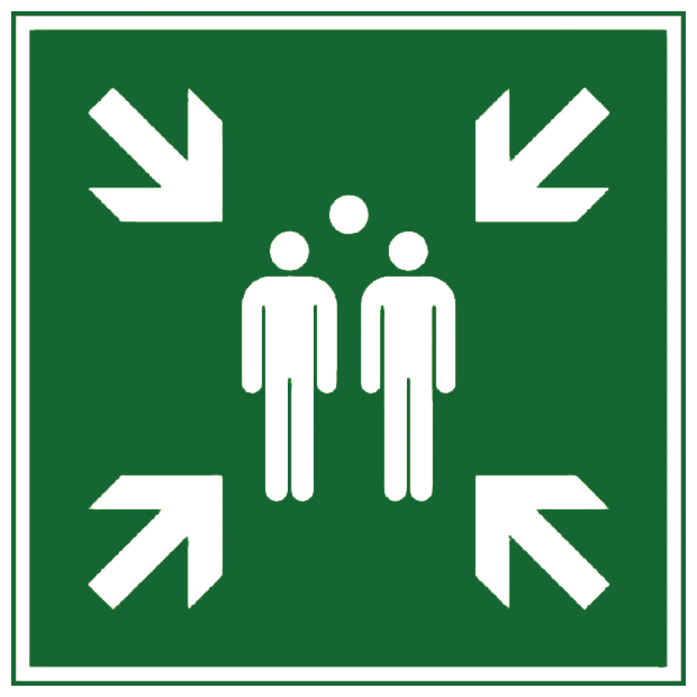 Nachleuchtendes Rettungszeichen Sammelstelle 300x300 mm Schild