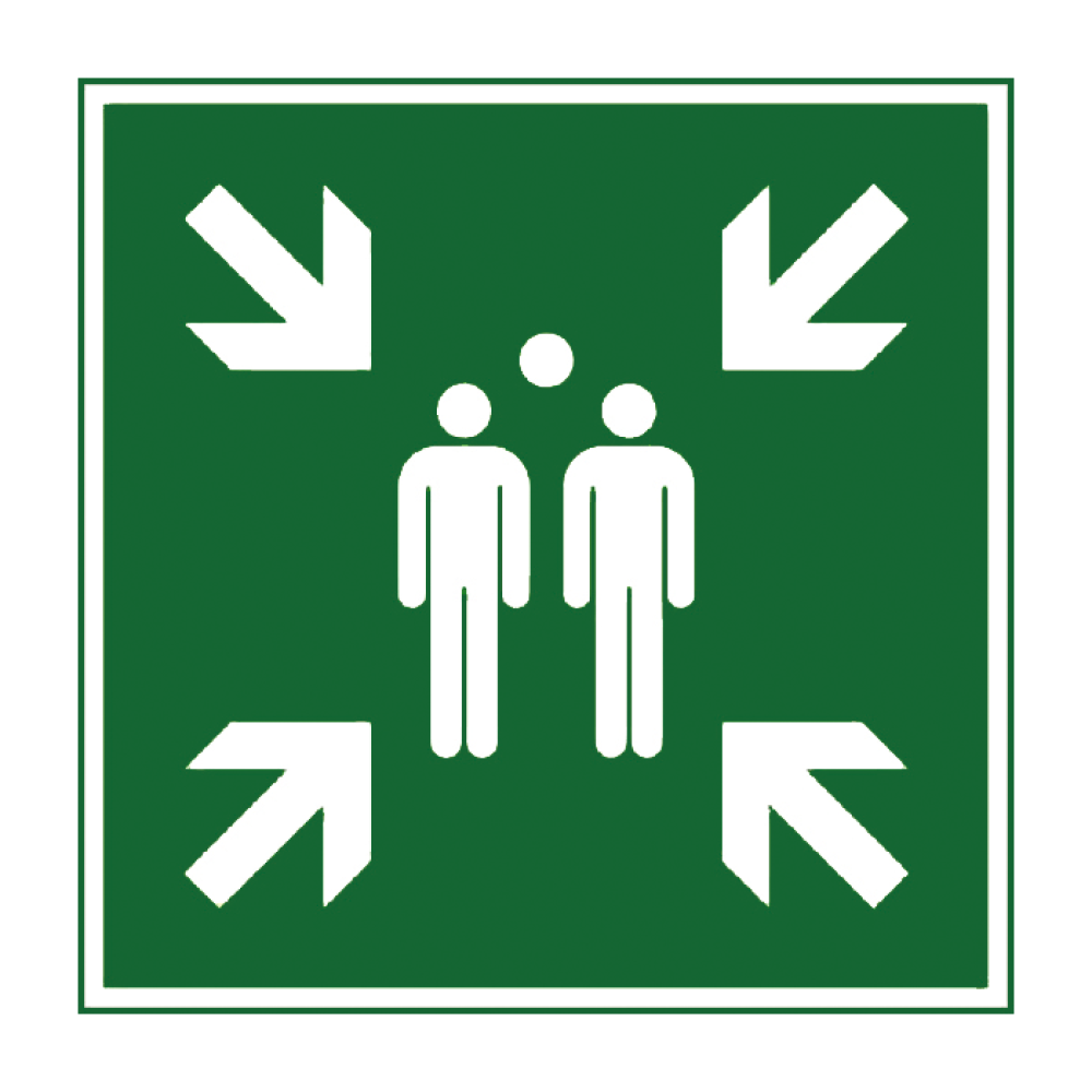 Nachleuchtendes Alu-Schild Sammelstelle 400x400 mm