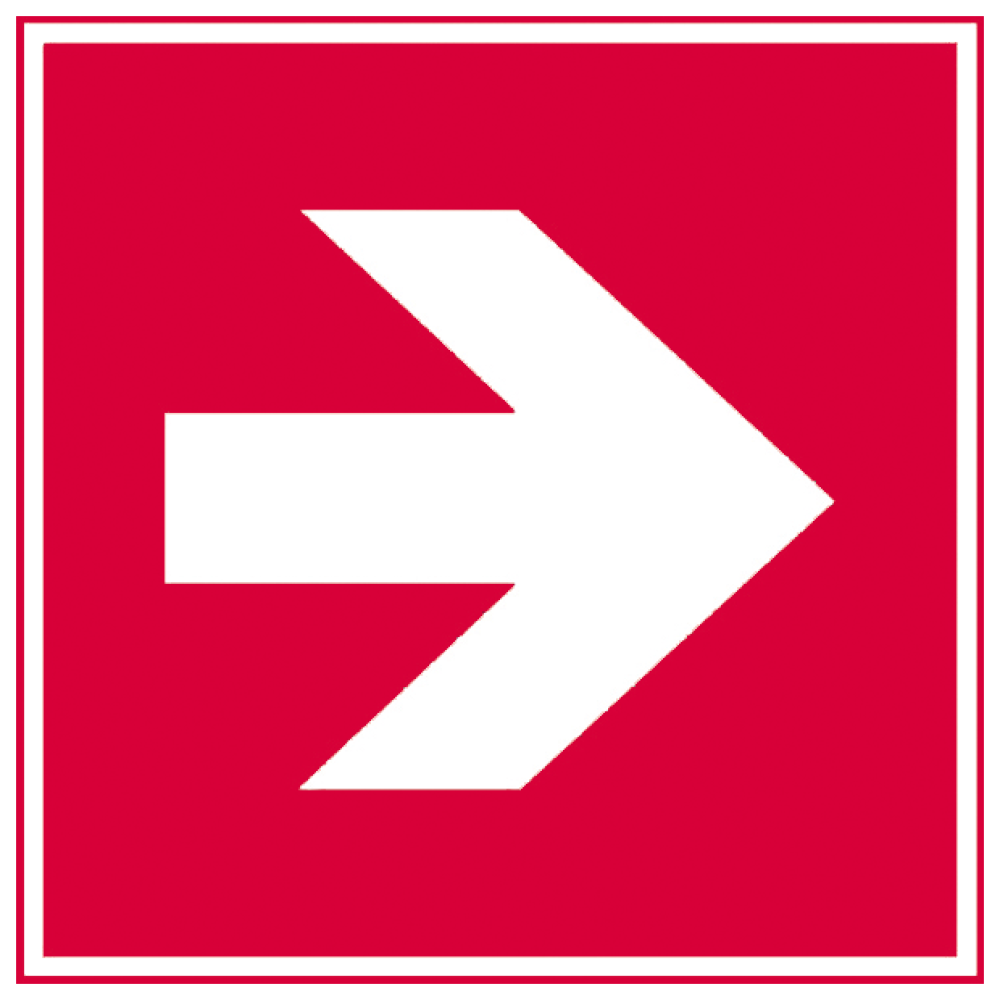 Brandschutz Schild nachleuchtender Richtungspfeil links/rechts 150x150 mm