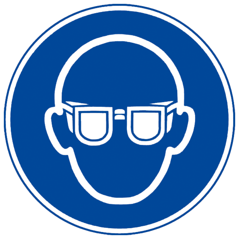 Selbstklebendes Schutzschild 200 mm – Hinweis Augenschutz tragen