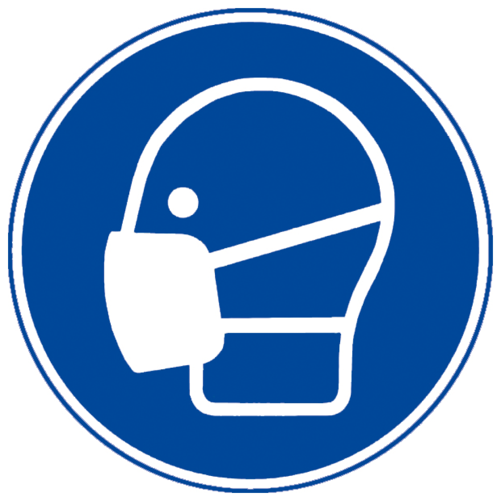 Selbstklebendes Gebotsschild 100 mm – Staubmaske tragen