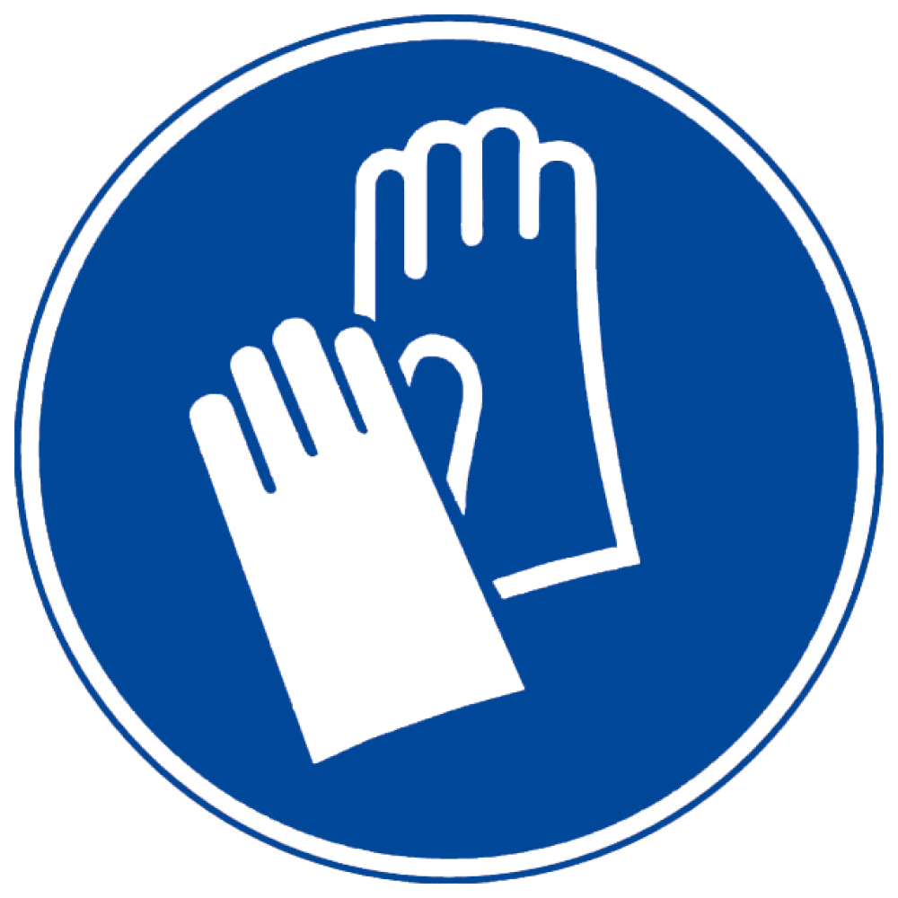 Gebotsschild selbstklebend 200 mm – Handschuhe tragen Hinweis