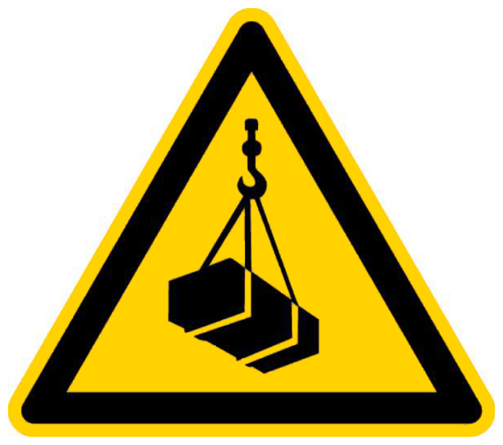 Warnschild Schwebende Last 300 mm selbstklebende Folie