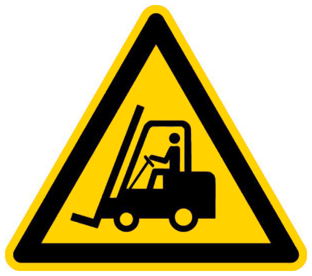 Warnschild aus Aluminium 400 mm – Verkehr Flurfoerderfahrzeuge