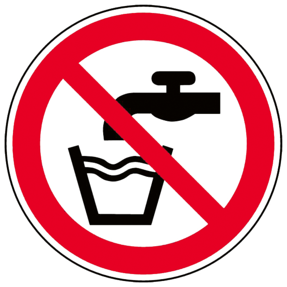 Selbstklebendes Verbotsschild 100 mm "Kein Trinkwasser