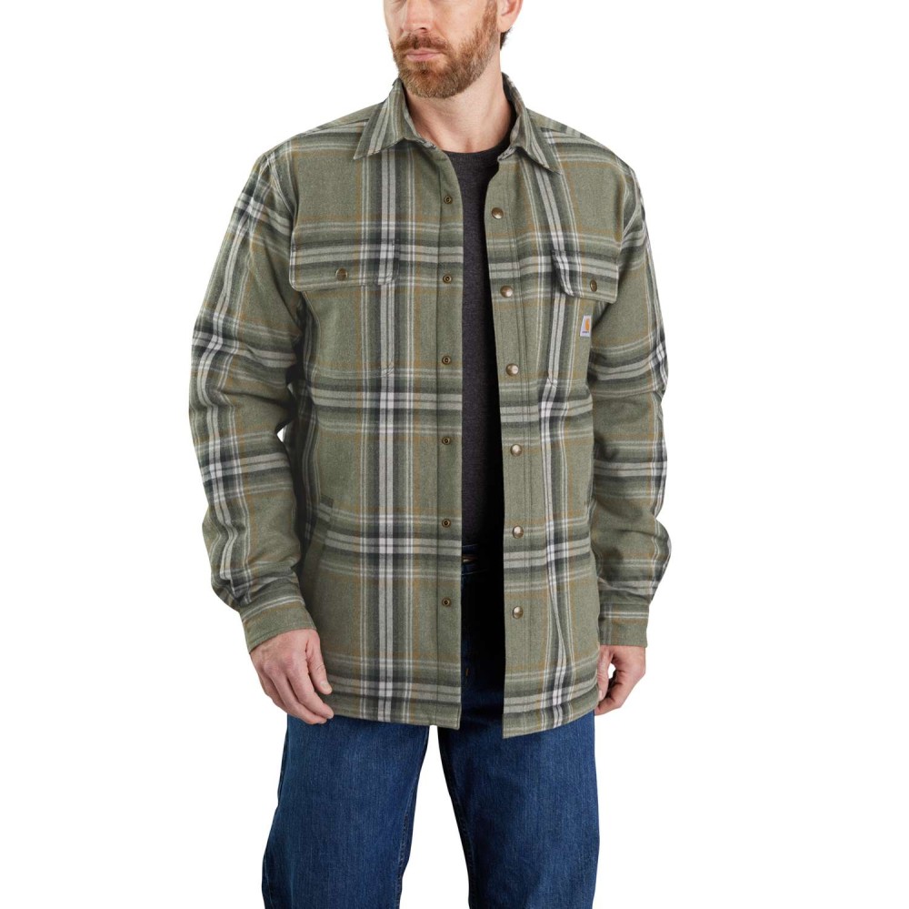 Relaxed Fit Heavyweight Flannel Sherpa-Lined Shirt Jac