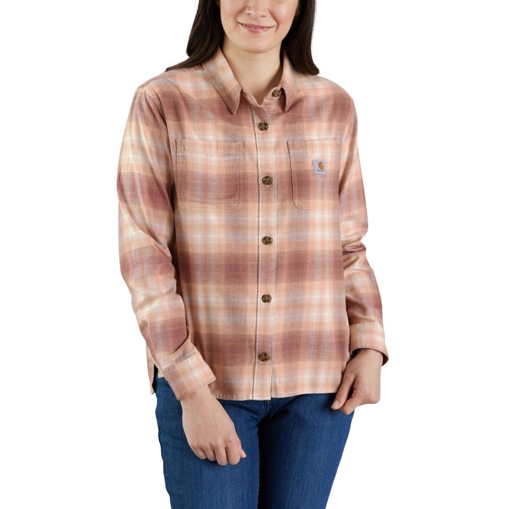Rugged Flex™ Loose Fit Midweight Flannel Long-Sleeve Plaid Shirt
