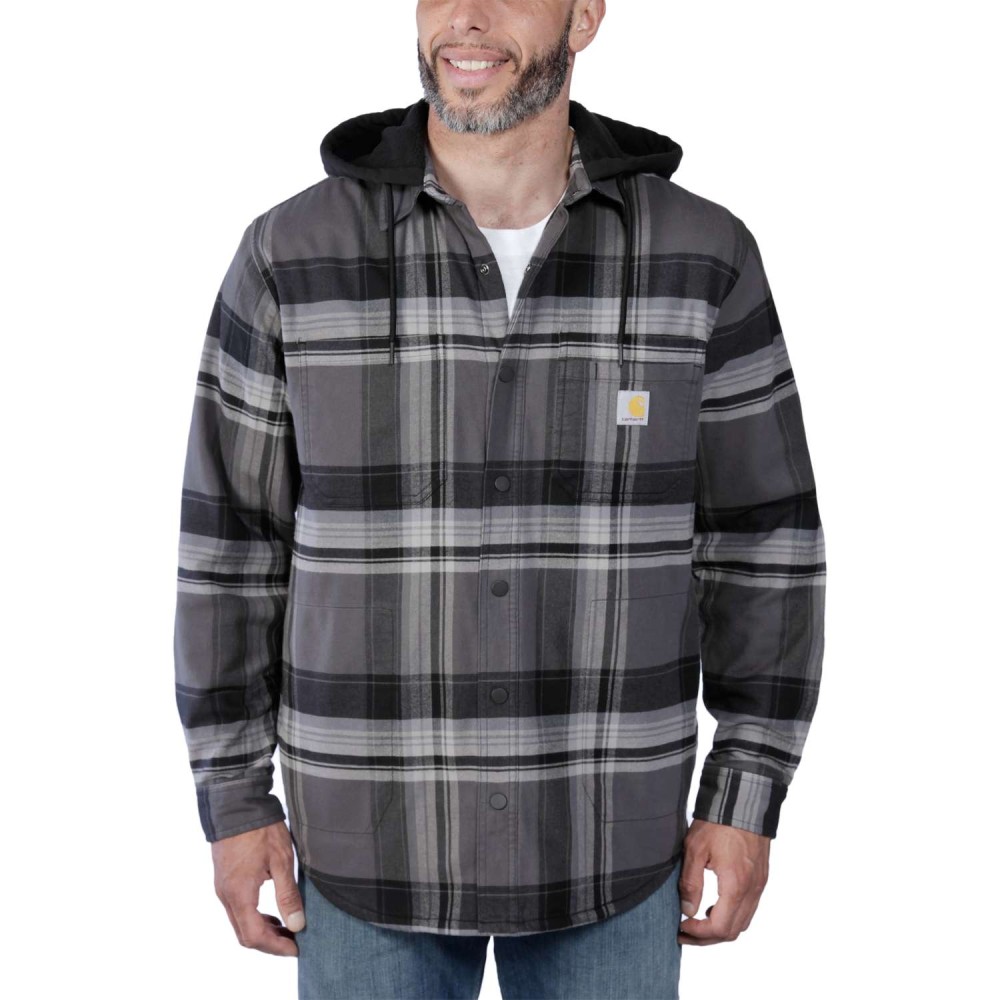 Rugged Flex™ Relaxed Fit Flannel Fleece Lined Hooded Shirt Jac
