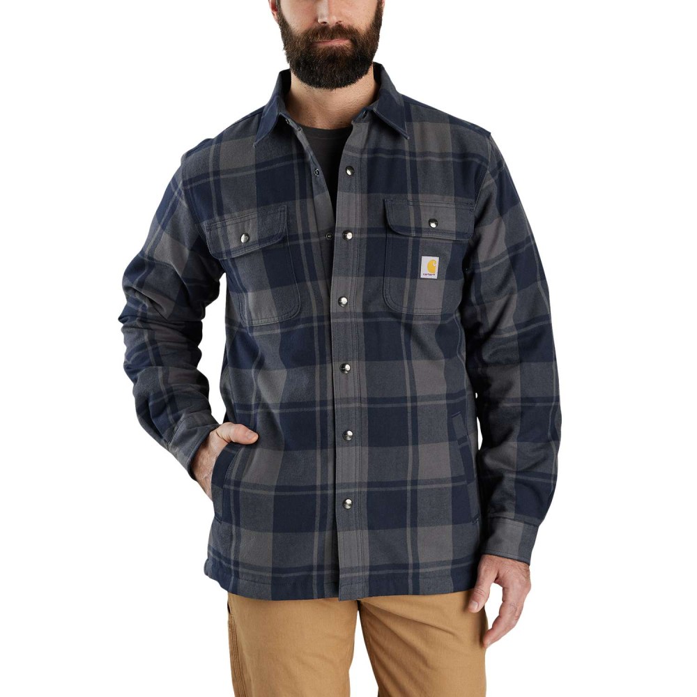 Relaxed Fit Heavyweight Flannel Sherpa-Lined Shirt Jac