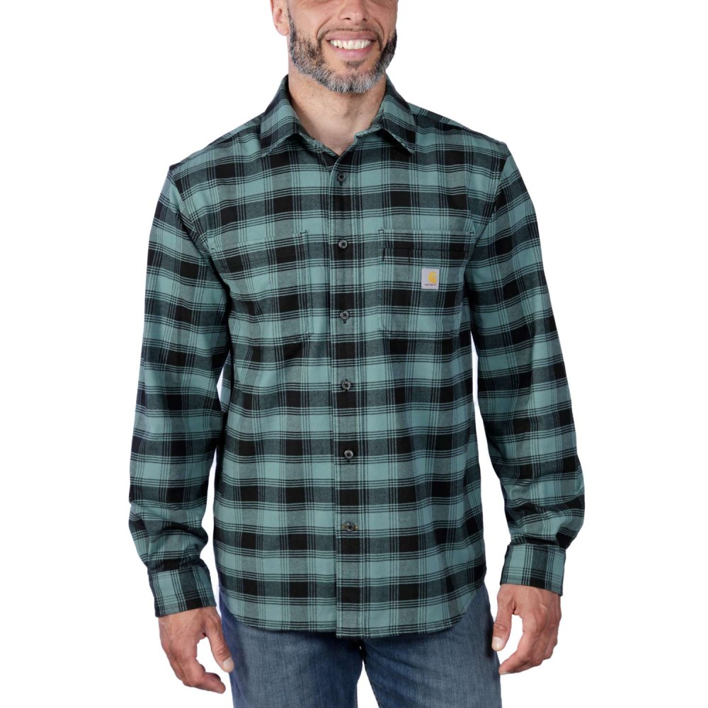 Rugged Flex™ Relaxed Fit Midweight Flannel Long-Sleeve Plaid Shirt