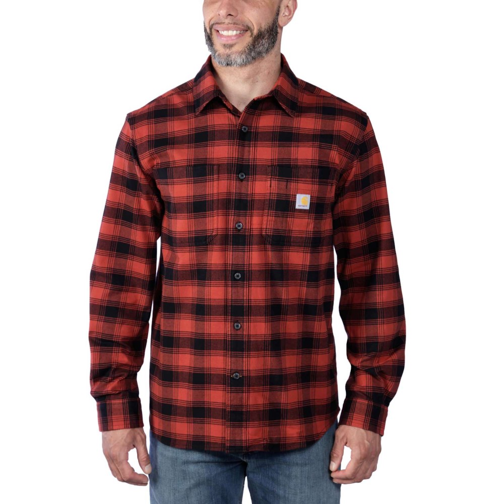 Rugged Flex™ Relaxed Fit Midweight Flannel Long-Sleeve Plaid Shirt