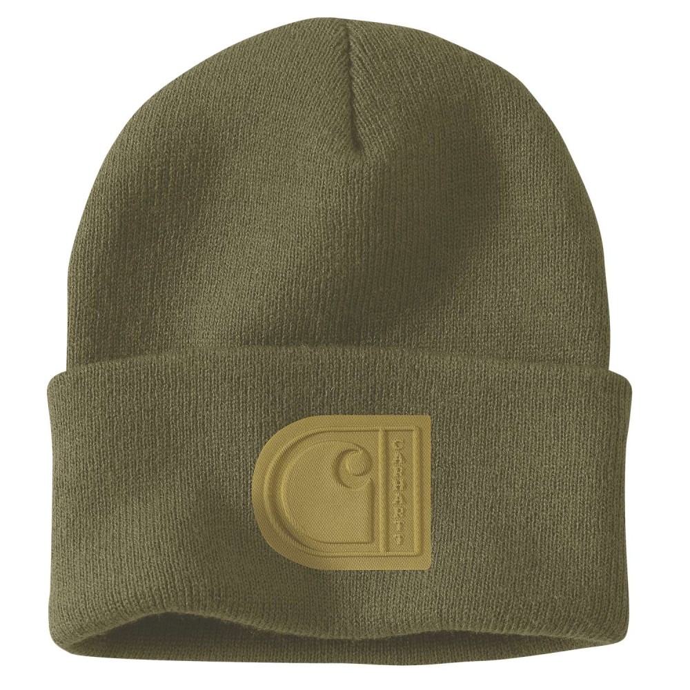Knit Cuffed C Patch Beanie