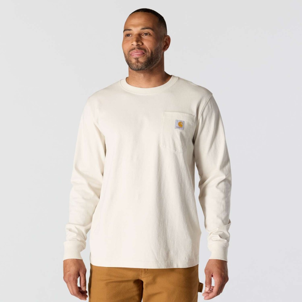 Relaxed Fit Heavyweight Long-Sleeve Pocket Outdoor Graphic T-Shirt