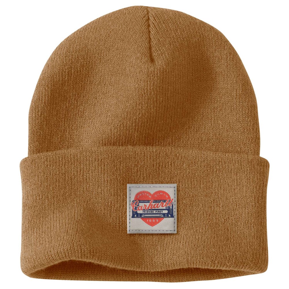 Knit Heart Patch Beanie