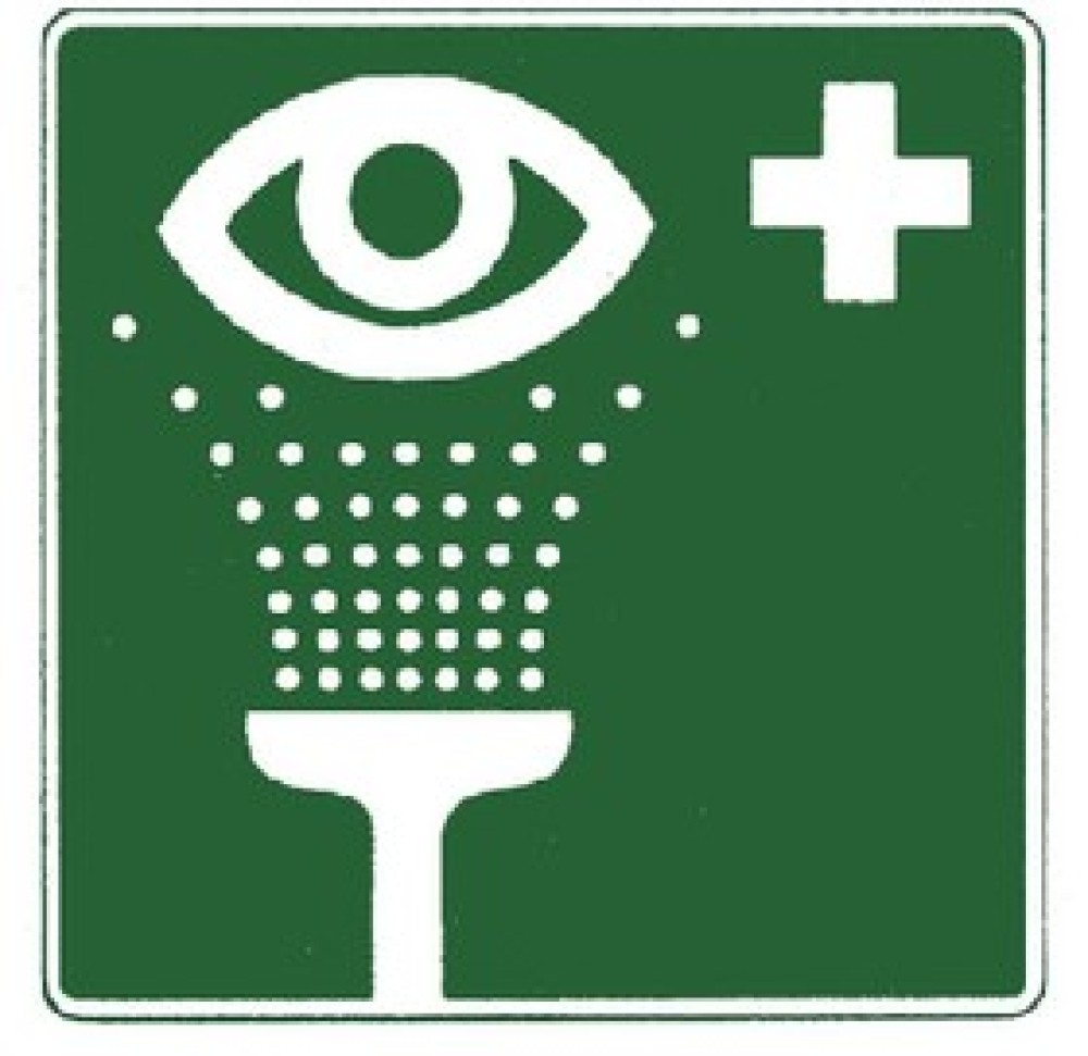 Nachleuchtendes Alu-Schild Augenspüleinrichtung 200x200 mm