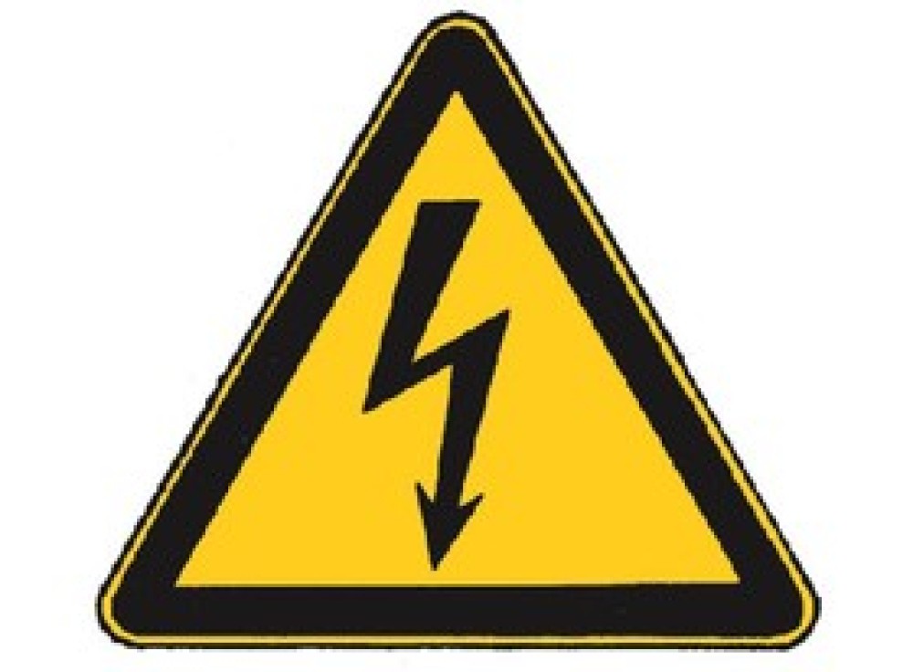 Selbstklebendes Warnschild Elektrizitaet 50 mm Folie