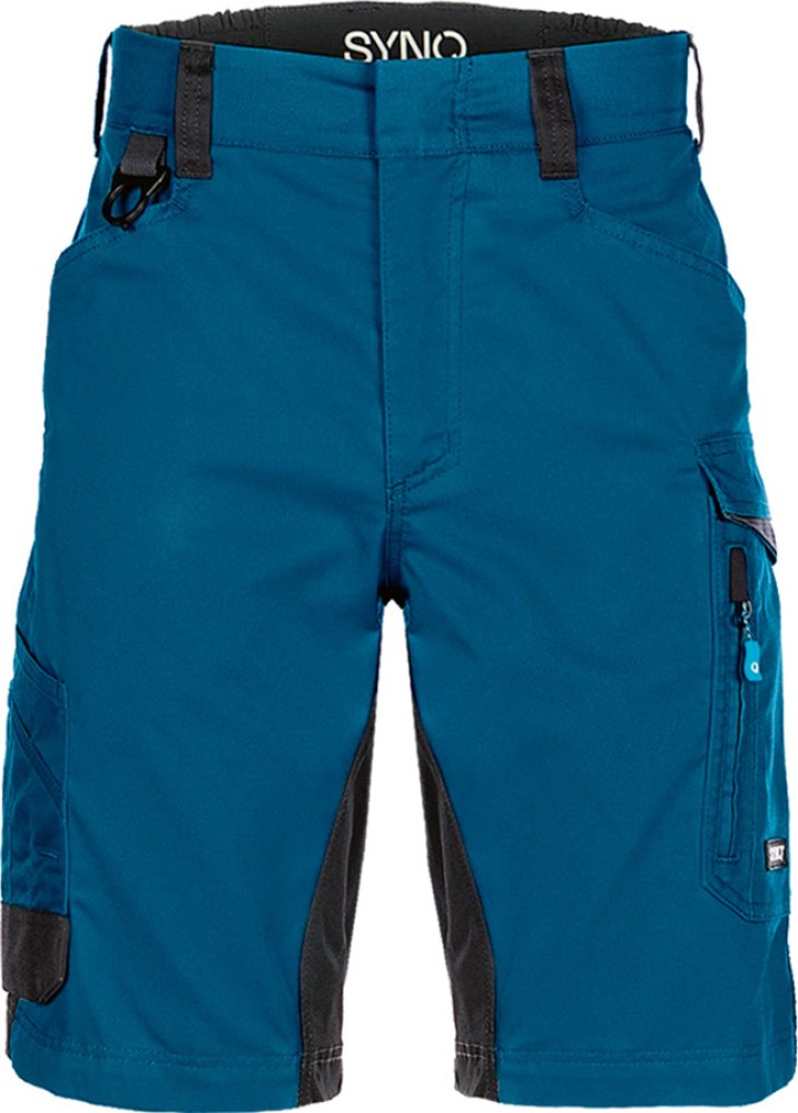 SYNQ SQOPE Shorts petrolblau Schwarz mit Stretch Cordura-Einsätzen