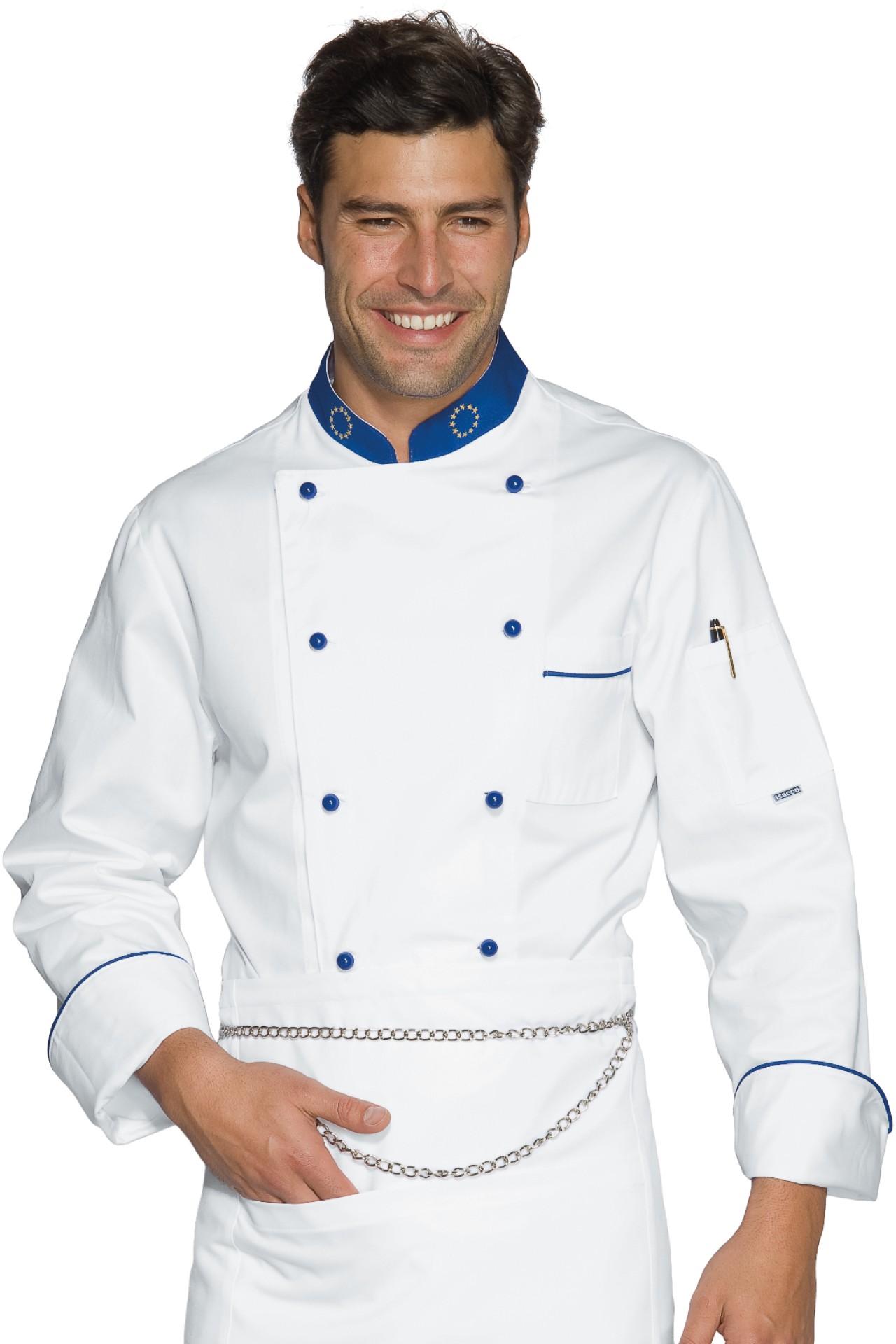 Kochjacke mit farbigem Band - Isacco