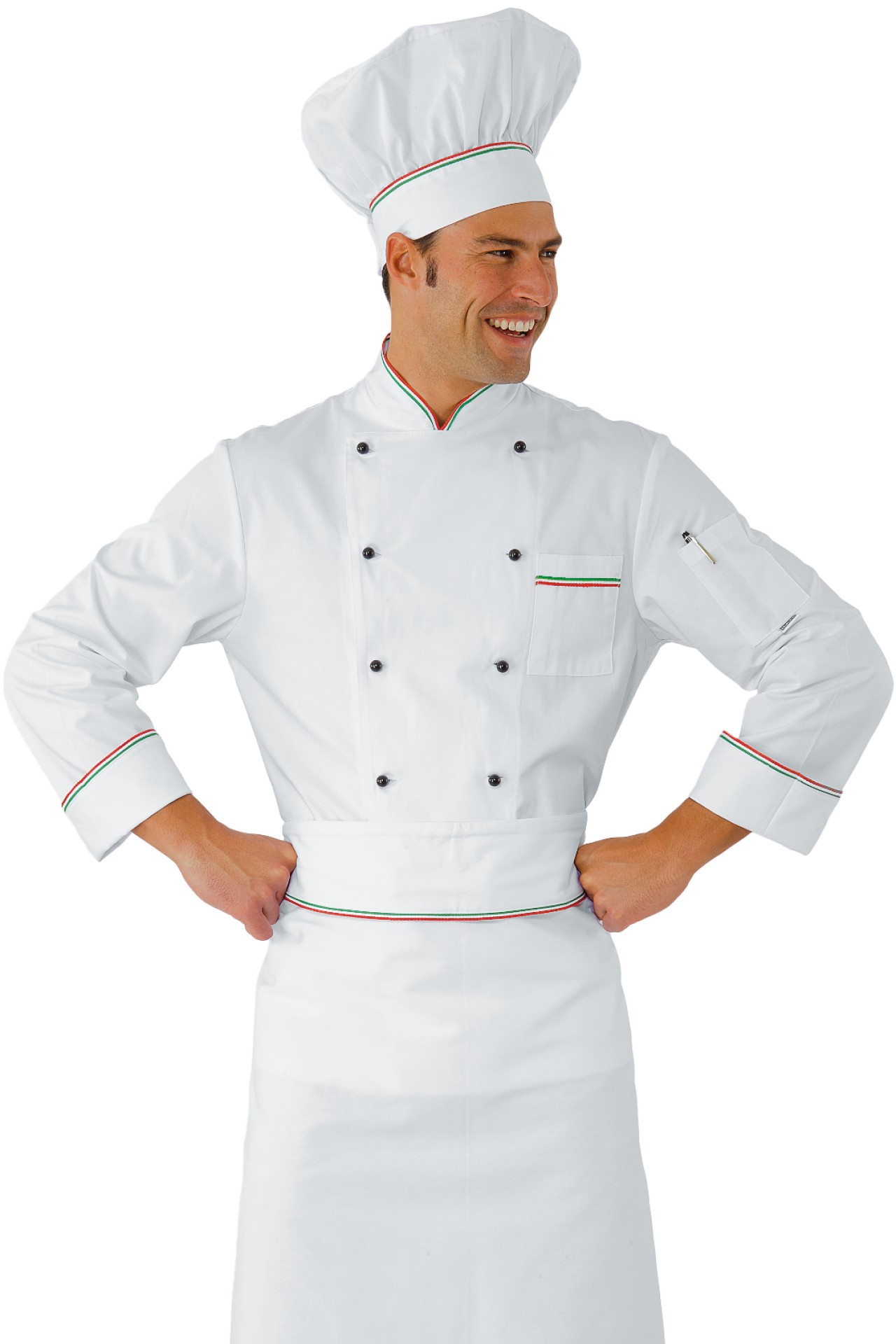 Kochjacke mit farbigem Band - Isacco