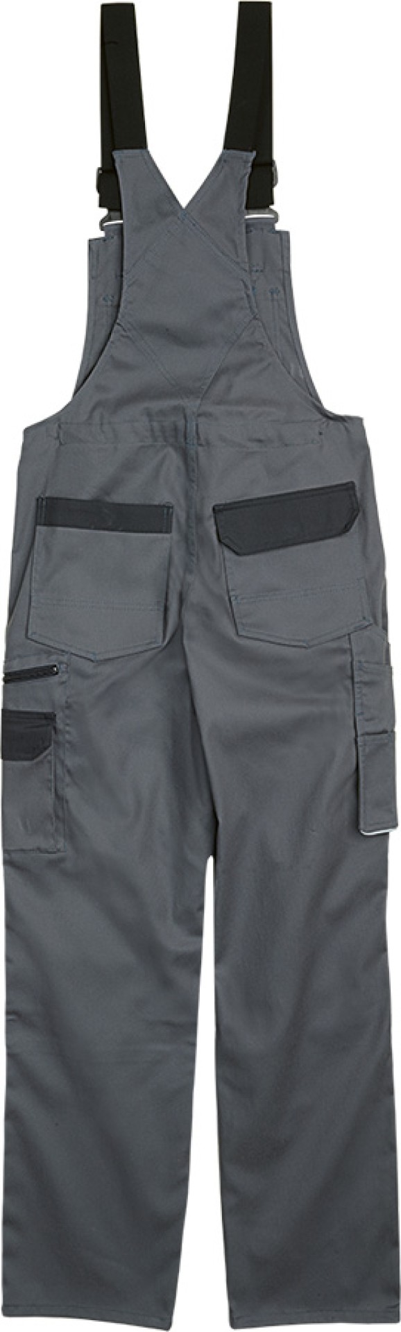 PROGRESSO Stretch Latzhose Grau mit Verstärktem Baumwollstoff