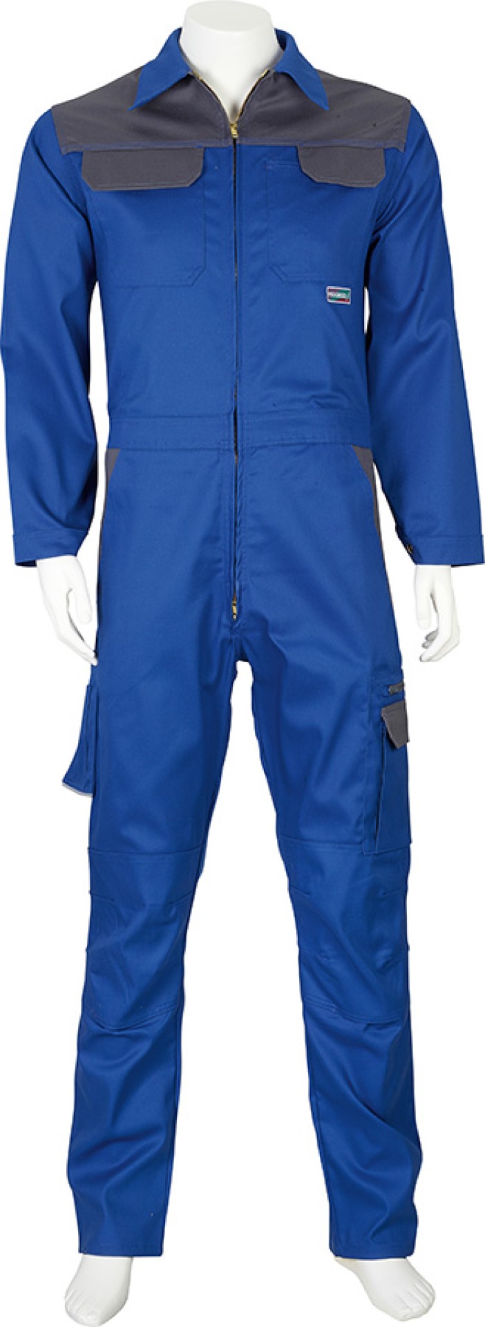 PROGRESSO Stretch Overall in Blau/Grau mit Verstärkungen